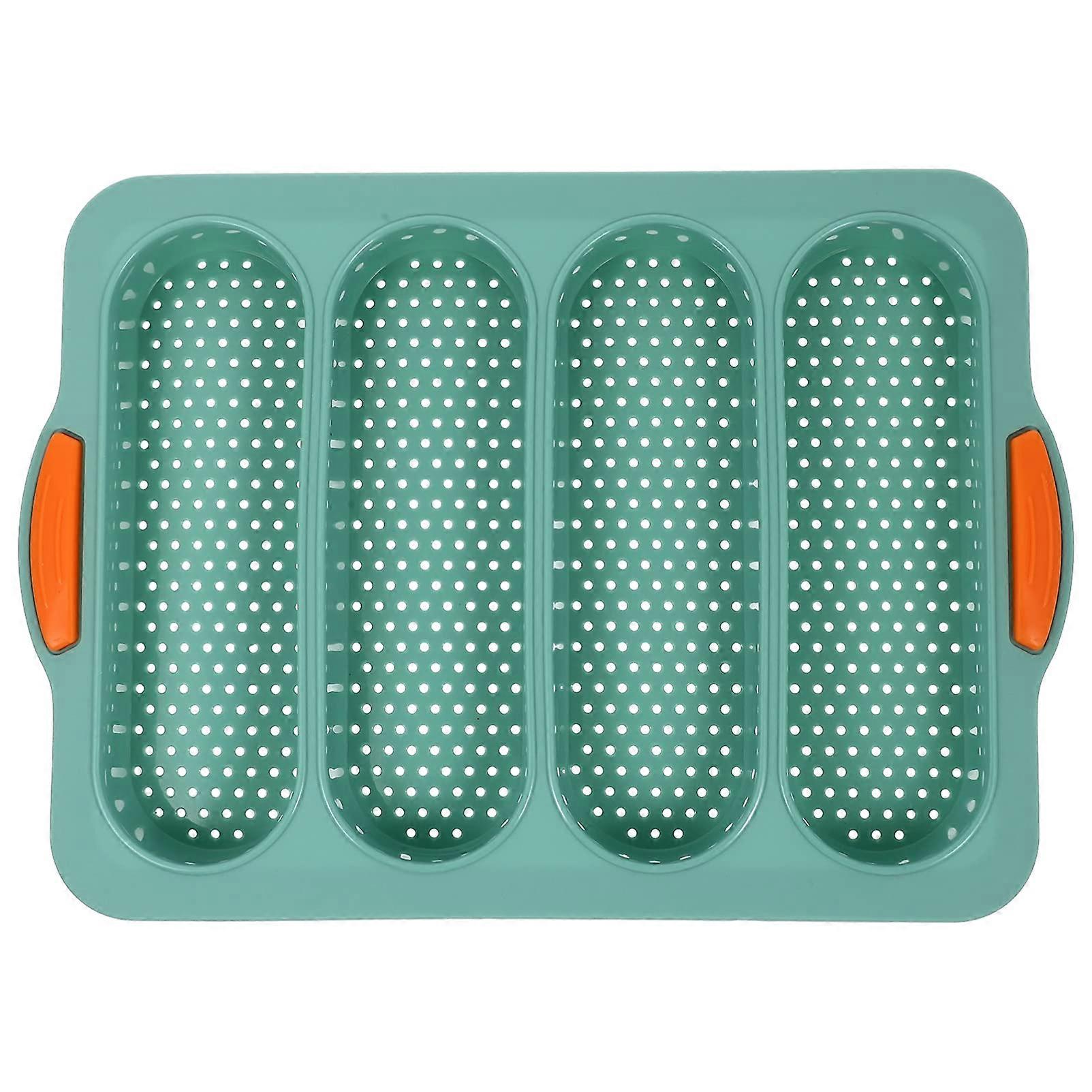 Green Silicone Rectangular Baking Pan for Home Baking, Non-Stick, Heat Resistant, Large Size, Easy to Clean
