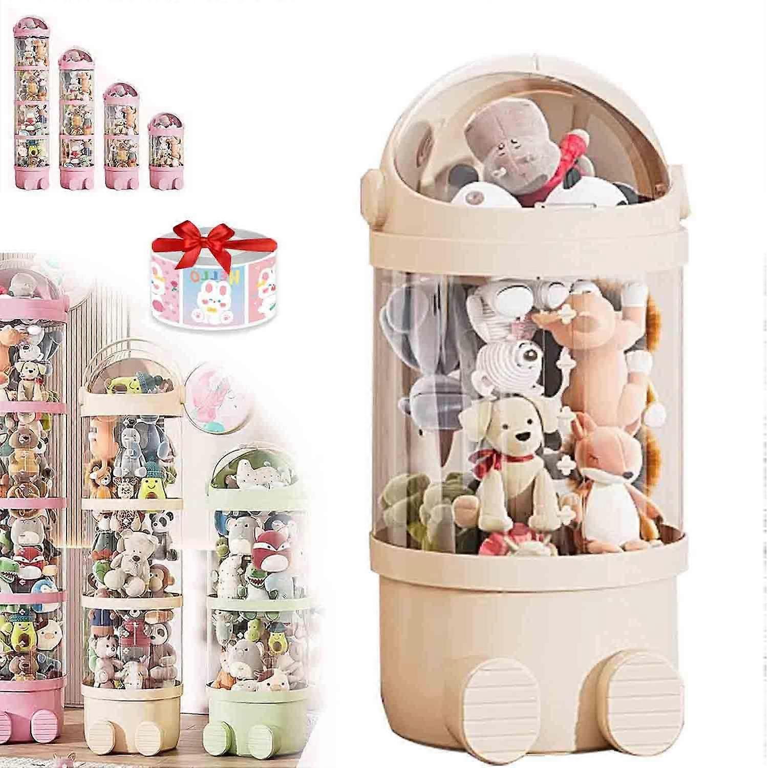 Vertical Toy Storage Tube Large Capacity For Stuffed Animals With Stuffed Handle Durable Plastic