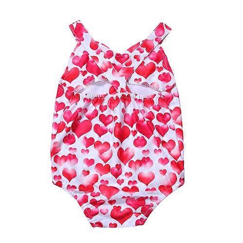 Baby Girl Red Heart Romper Jumpsuit Clothes