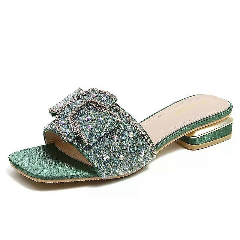 חדש עקב שמנמן אופנה שטוח גבירותיי נעלי בית ריינסטון נעלי נשים נוחות קיץ נעלי בוהן מציצה