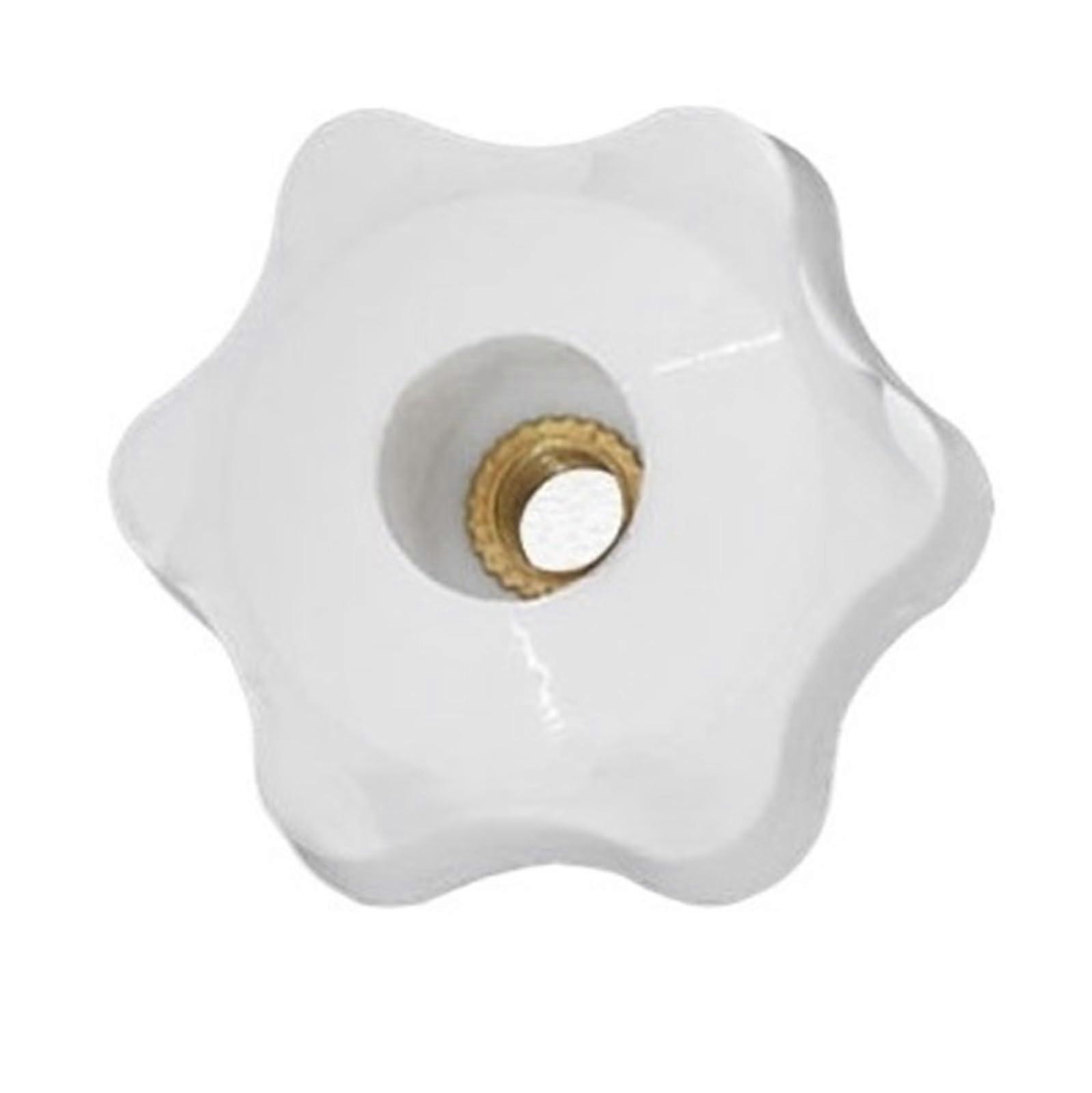 Thumb Knob Nut M4 M5 M6 M8 M10 White Plum Hand Tighten Thread Nuts Plastic Handle Through Blind Hole Mechanical Fasten(M625 MMThrough Hole)