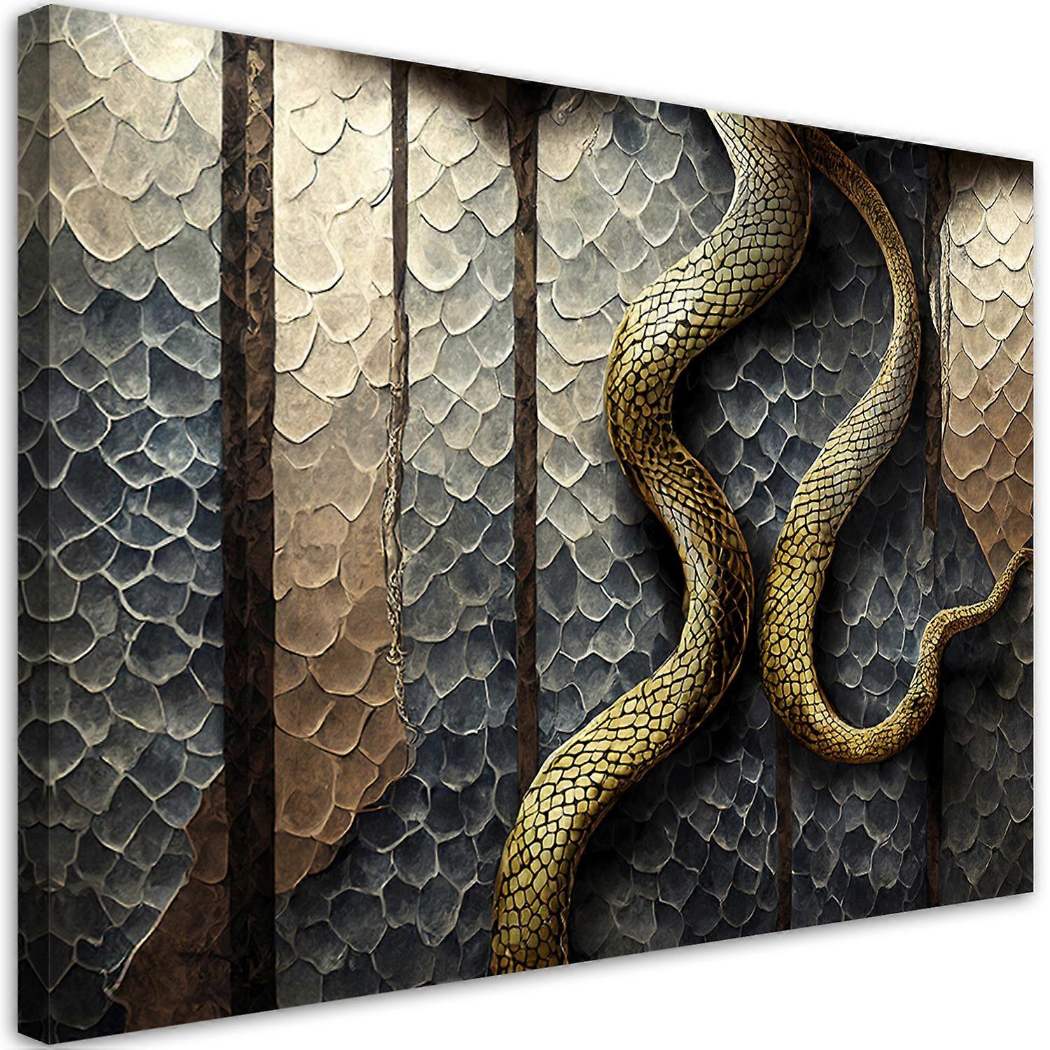 Lienzo, Serpiente de glamour dorado - 60x40