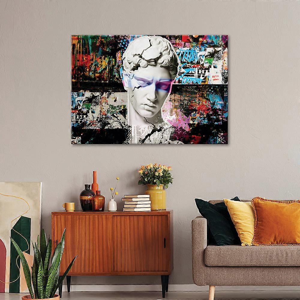 Impression sur toile, Sculpture Graffiti Coloré - 60x40