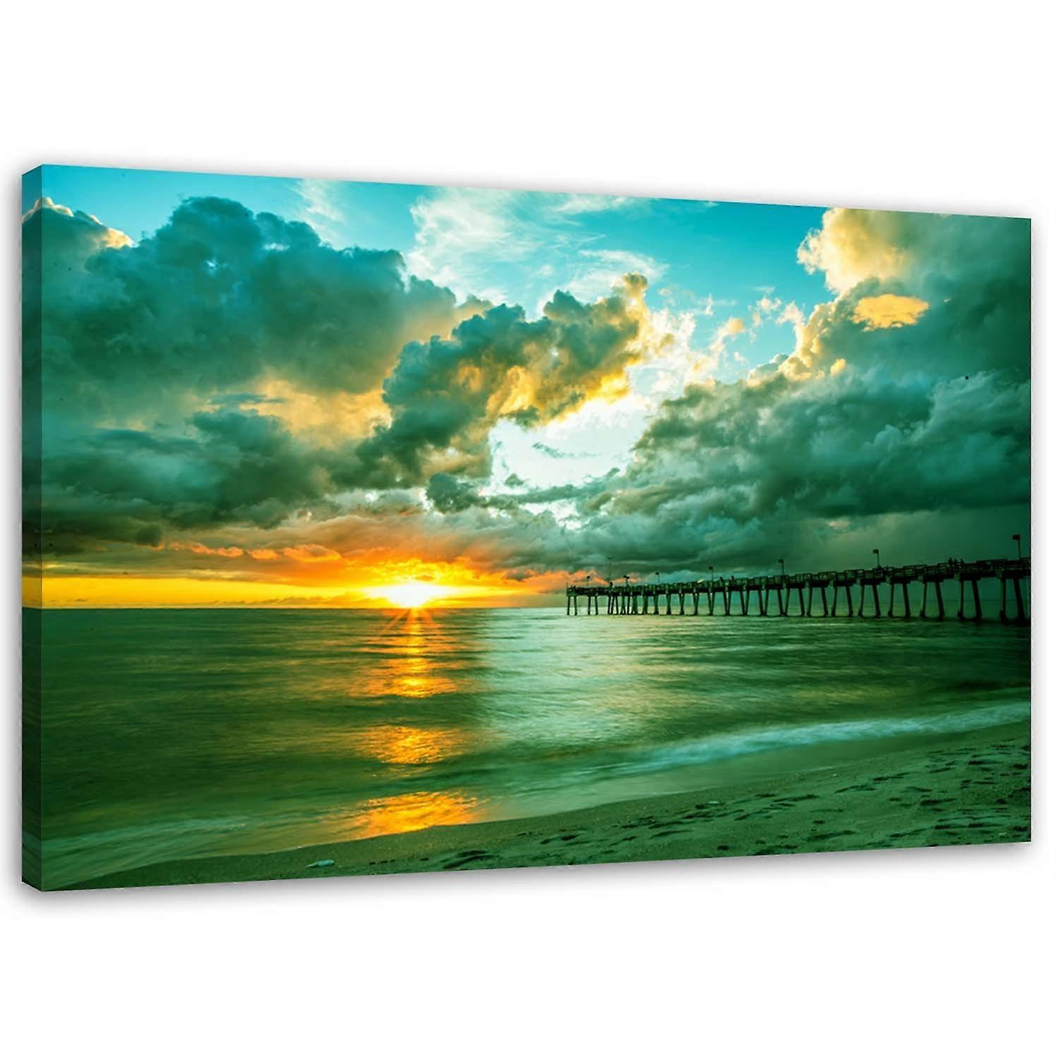 Lienzo, Atardecer en el mar - 100x70