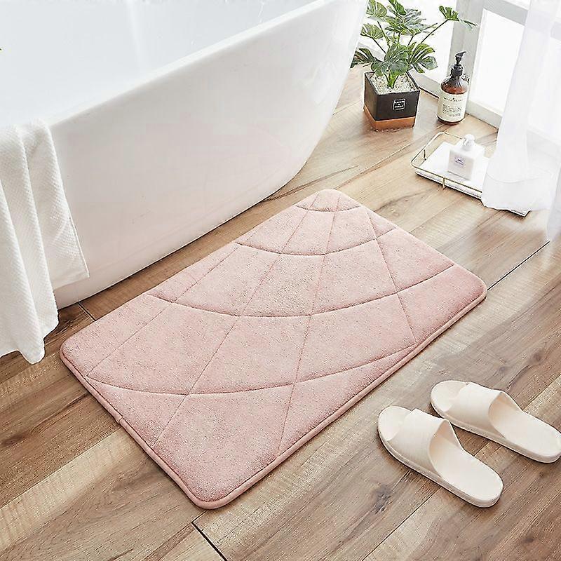 Absorbent Floor Mat, Non-Slip Mat at the Entrance of Bathroom and Toilet(Light Pink, 40*60CM)