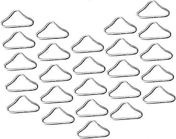 30Pcs Trampoline Jumping Cloth Iron Buckle Bottom Cloth Triangle Ring Iron Hook Mattress Accessories Trampoline Triangle Rings Replacement Triangle B