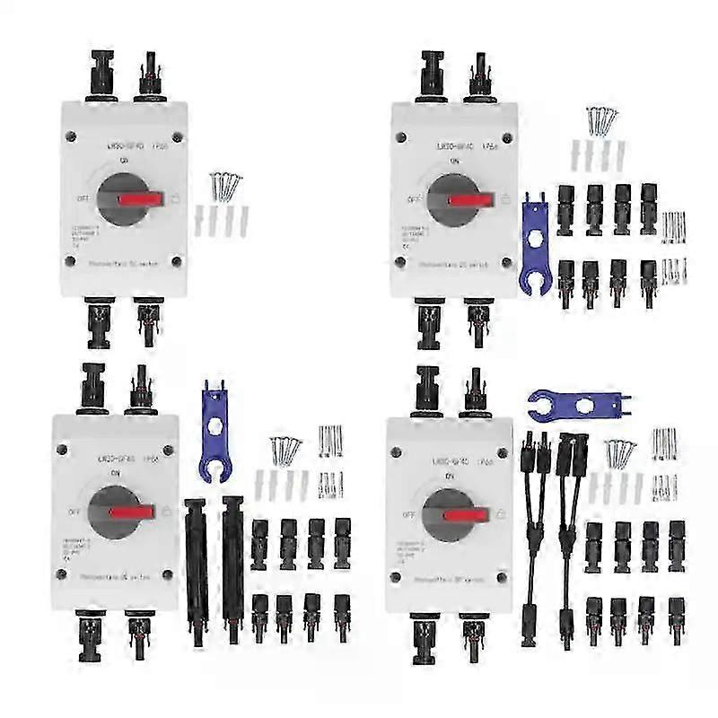 1500VDC 32A Photovoltaic DC Isolator Solar Switch IP66 Waterproof Insulated Switch for Solar Powered RV 4P