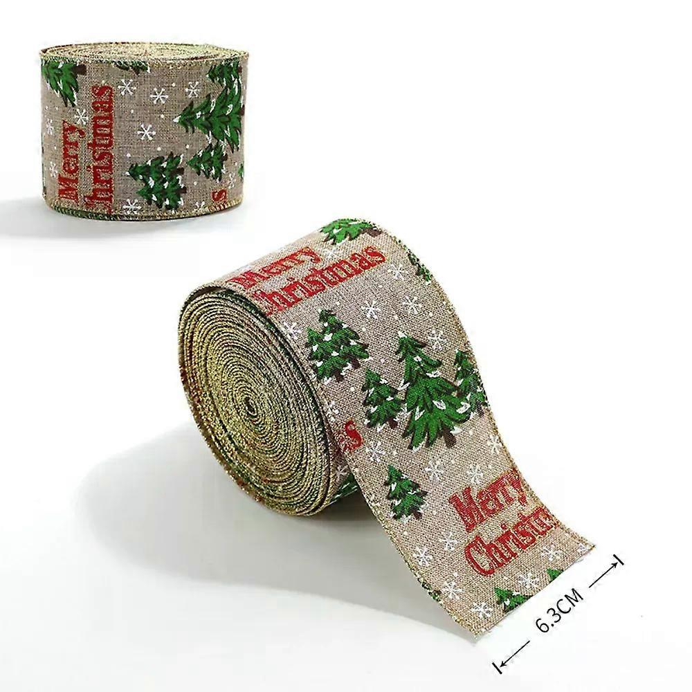 Red Christmas Ribbon Wrapping Christmas Tree Ribbon Wreath Bows DIY Fabric Swirl Ribbon Burlap Ribbon With Wired Edge Gift