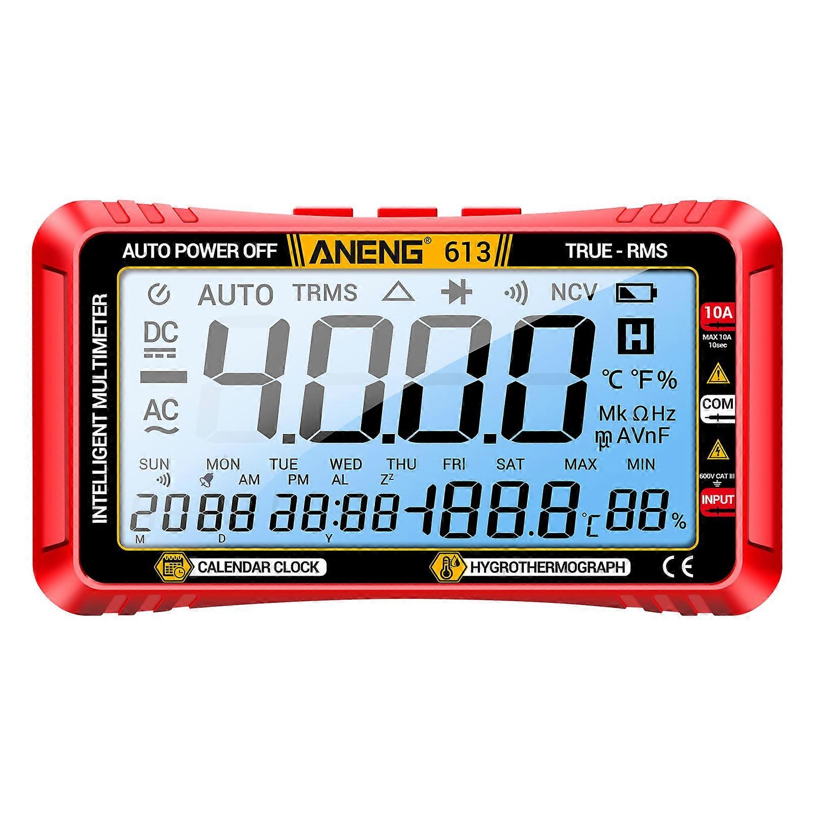 ANENG 613 3 in 1 Smart Multimeter Perpetual Calendar Temperature Hygrometer 4000 Counts Digital AC/DC Curent Voltage Resistance Capacitor Tester Prof