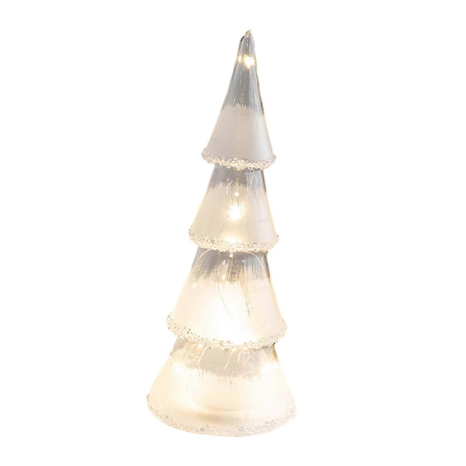 Tabletop Christmas Tree with Lights Christmas Ornament Decorative Holiday Figurine Tabletop Xmas Tree for Party Shelf Desktop