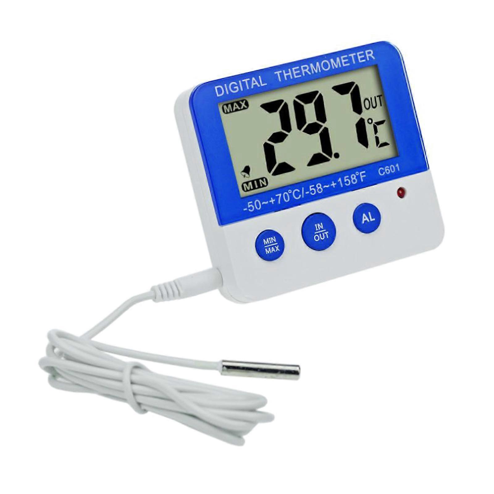 Digital Refrigerator Thermometer with Probe Freezer Room Thermometer,High Precision Fridge Alarm Thermometer LCD Display