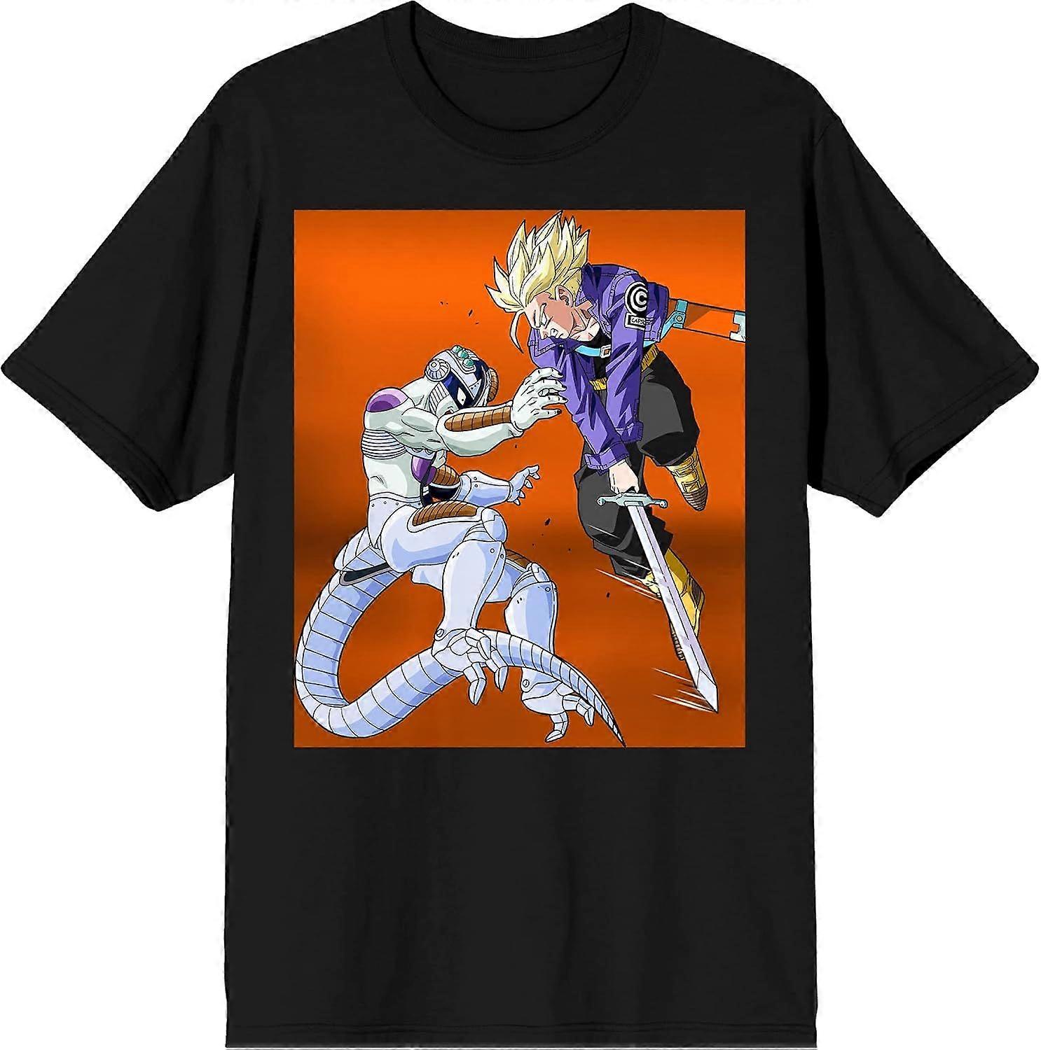 Dragon Ball Z Trunks and Frieza Character Group Black Graphic Tee style 087