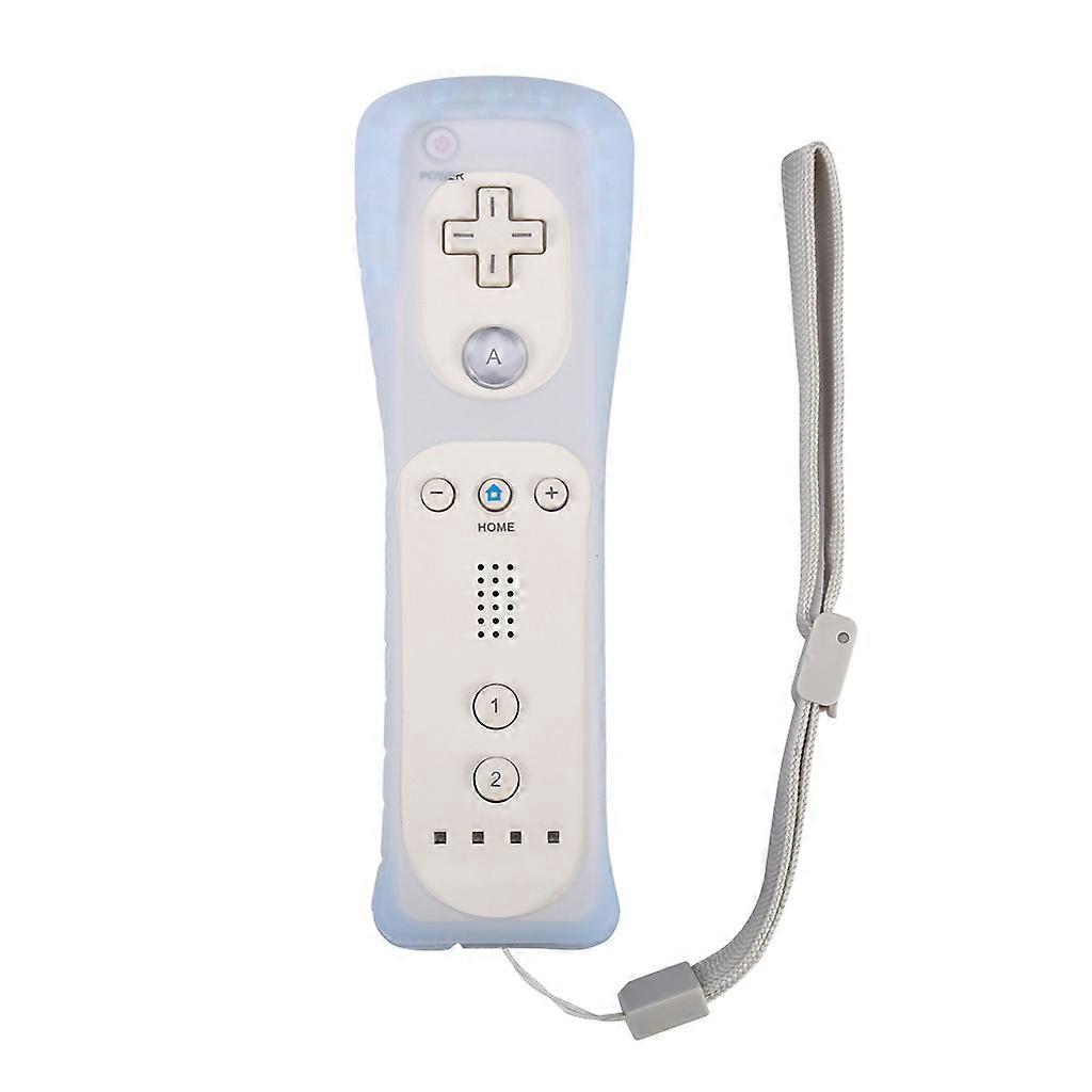 Wireless Remote Gamepad Controller For  Nunchuck for  Remote Controller Joystick Joypad with Silicone for Case  White
