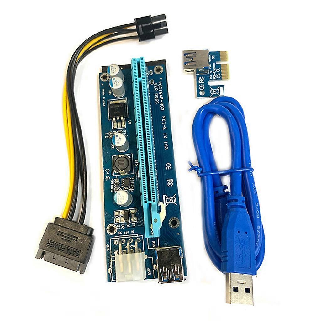 GPU Extender Riser Card 4pins Contact VER009S PCI-E Riser Card PCIe 1x To 16x USB 3.0 Data Cable Bitcoin Mining