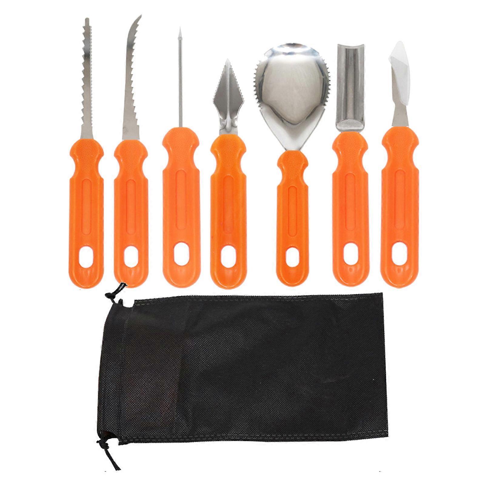 Set of 8 Pumpkin Carving Tool Set Pumpkin Carving Equipment Engraving Gadget with Handle for Halloween Creativity
