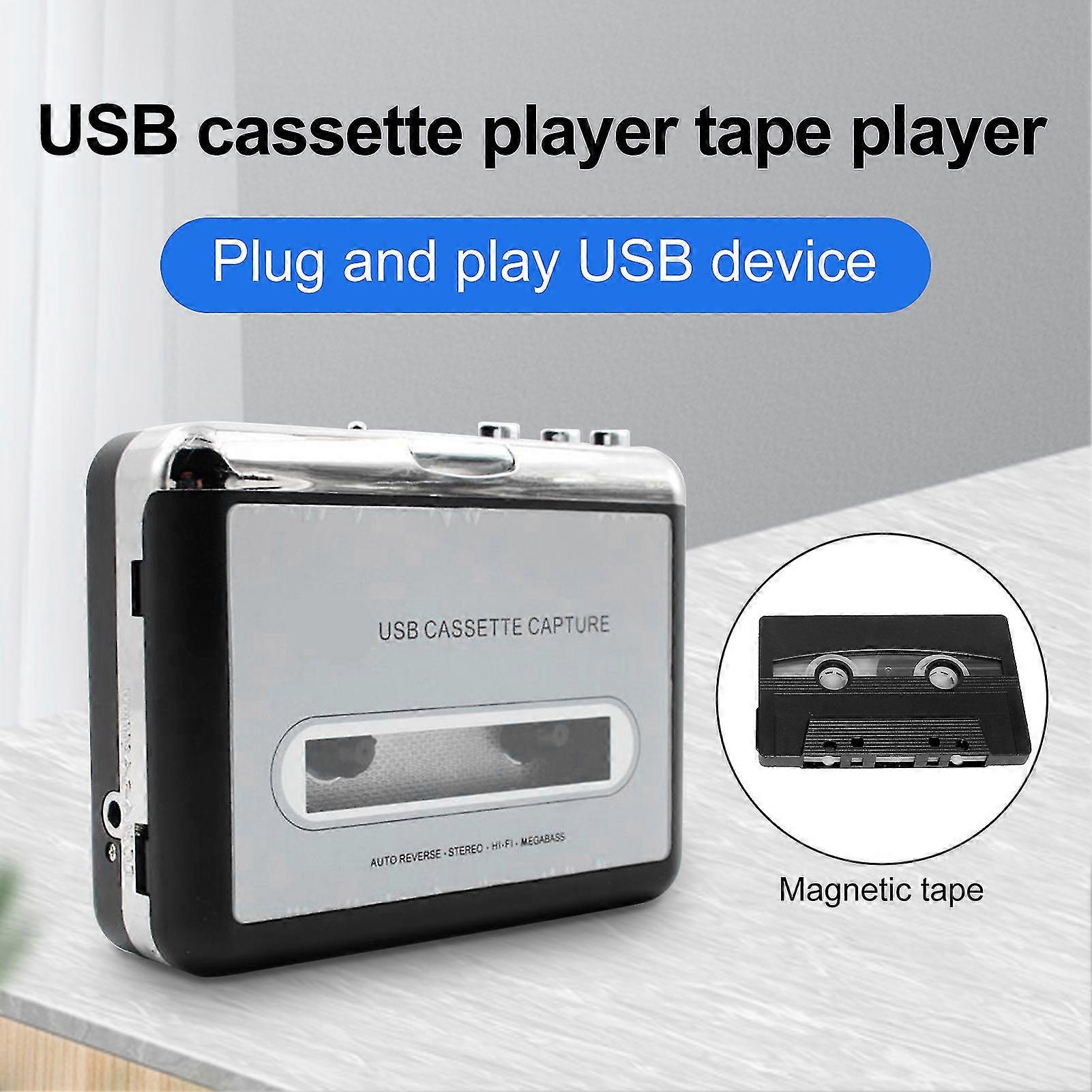 2025 Cassettespeler Draagbaar Cassette converteren naar MP3 Wit USB 2.0 Plug and Play Cassetterecorder voor Computer