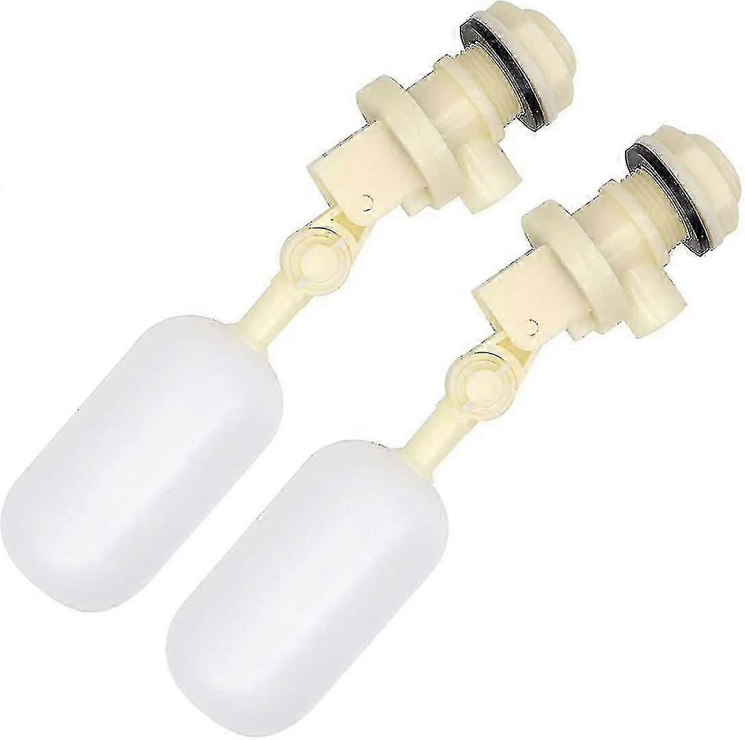 2 Pack 1/2 Float Valve Stable Water Float Ball Valve Shut Off Small Plastic Float Valve Stainless Steel Automatic Waterer Float Valve For Fill Feed Ta