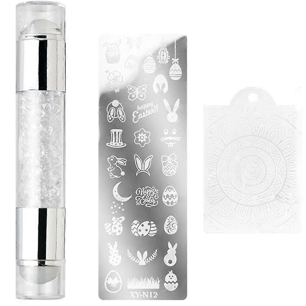 Doppelseitiger Nagelstempel, Silikonstempel, transparent