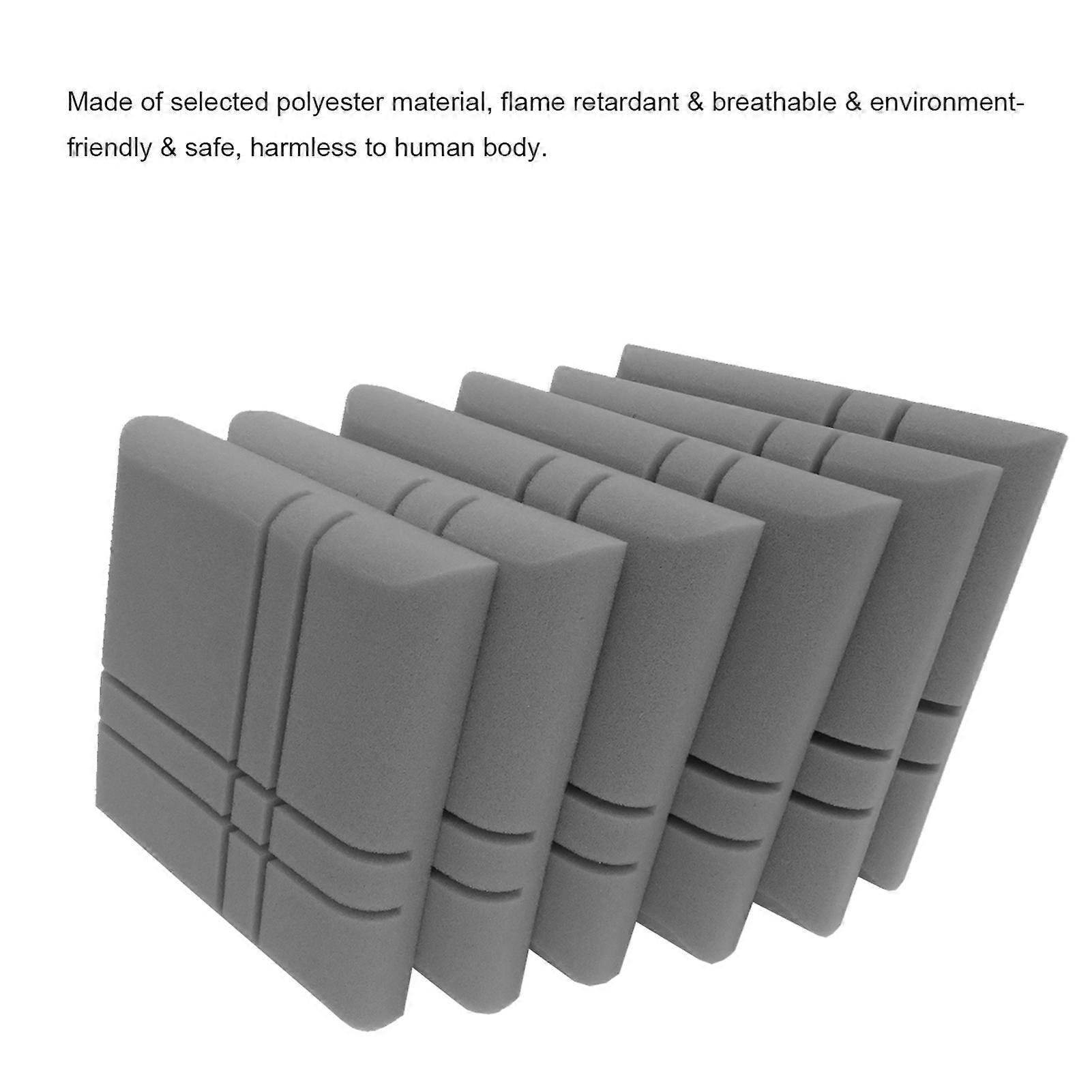 12Pcs 30x30x5cm High Density Soundproof Foam Panels Grey