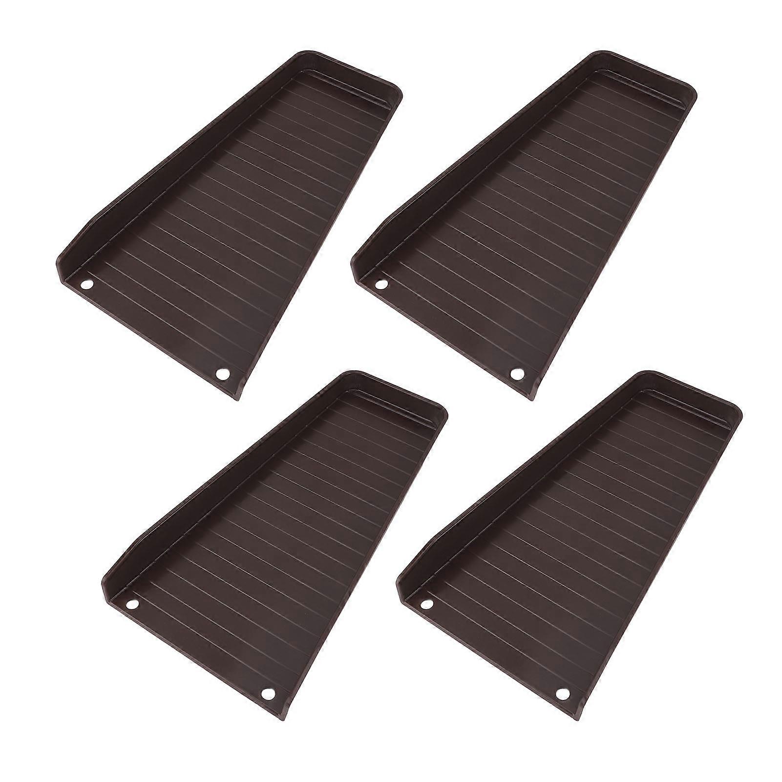 4PCS Downspout Splash Block Rain Gutter Downspout Extensions Fixable Downspout Extender with 8 Fixing Nails Protect House Foundation Brown