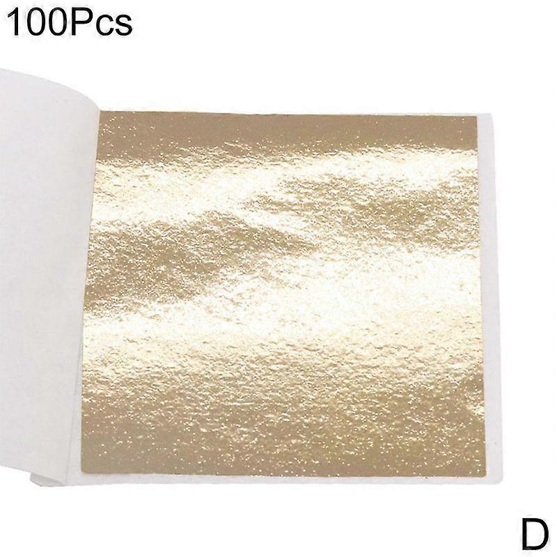 Antique gold (D) 100pcs$ Flat gold foil high quality 9cm decoration top nail decoration multi-color gold foil paper large quantity and good price