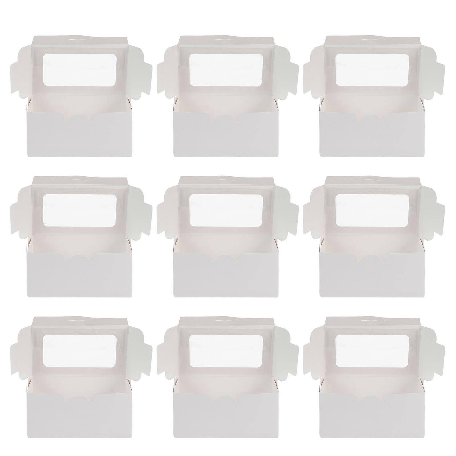 White Paper Cake Boxes for Dessert Storage Use Constructed with Material 15pcs
