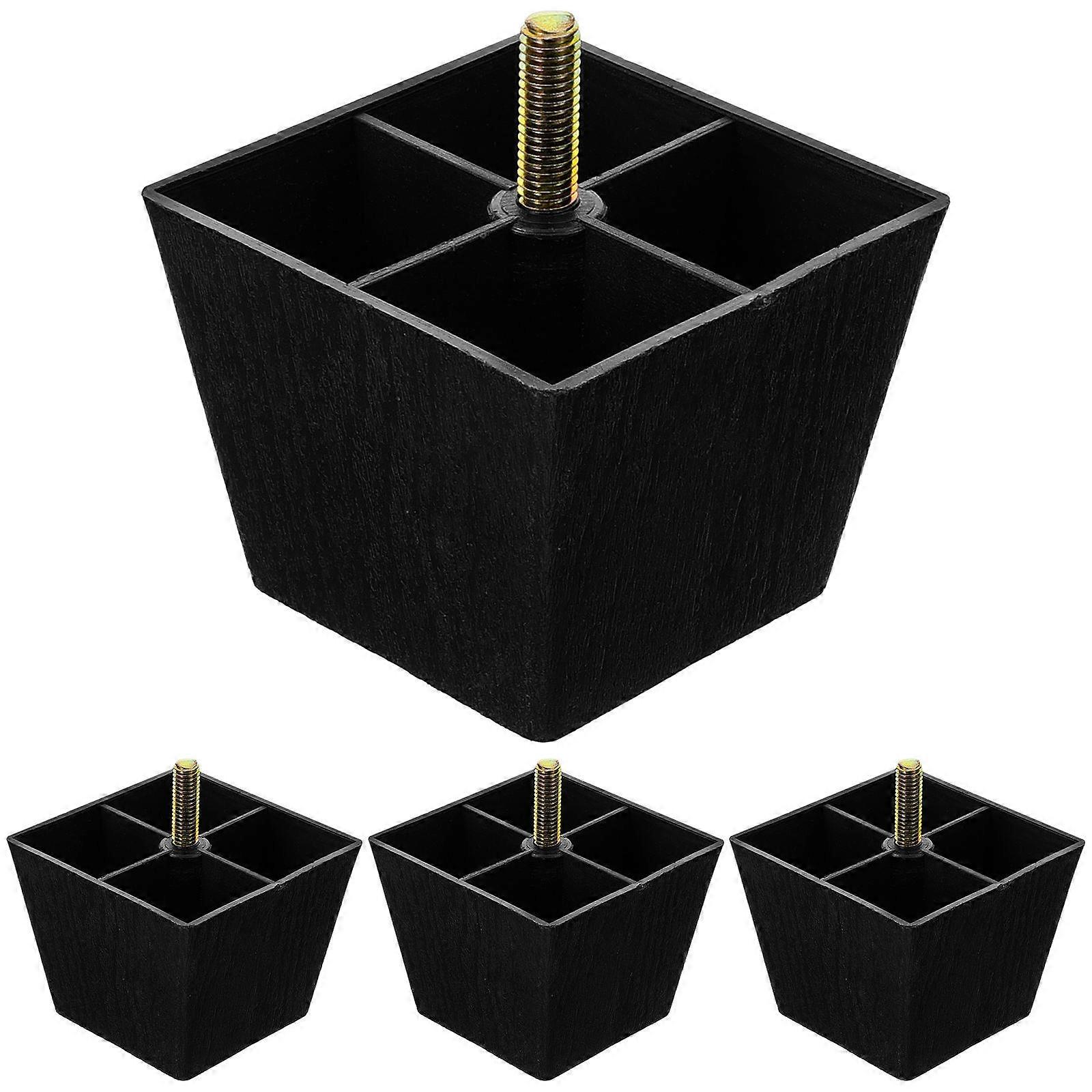4pcs Heavy Duty Square Sofa Legs, Adjustable Metal & Plastic Furniture Feet for Couch, Chair, Cabinet – Easy Installation, Stable Support for Living