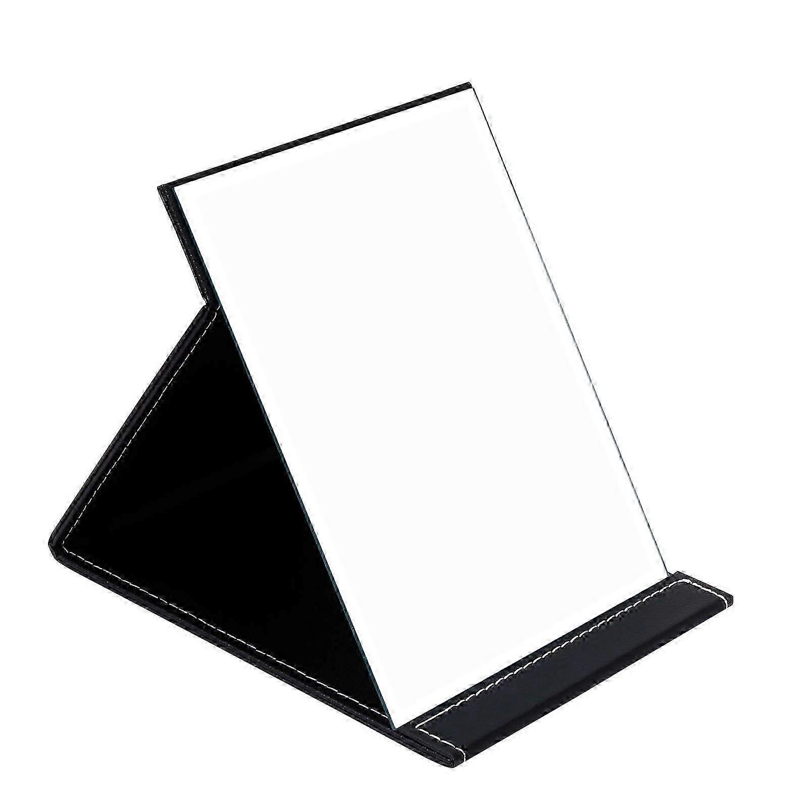 Vanity mirror leather craft freestanding uhd compact mirror, black p