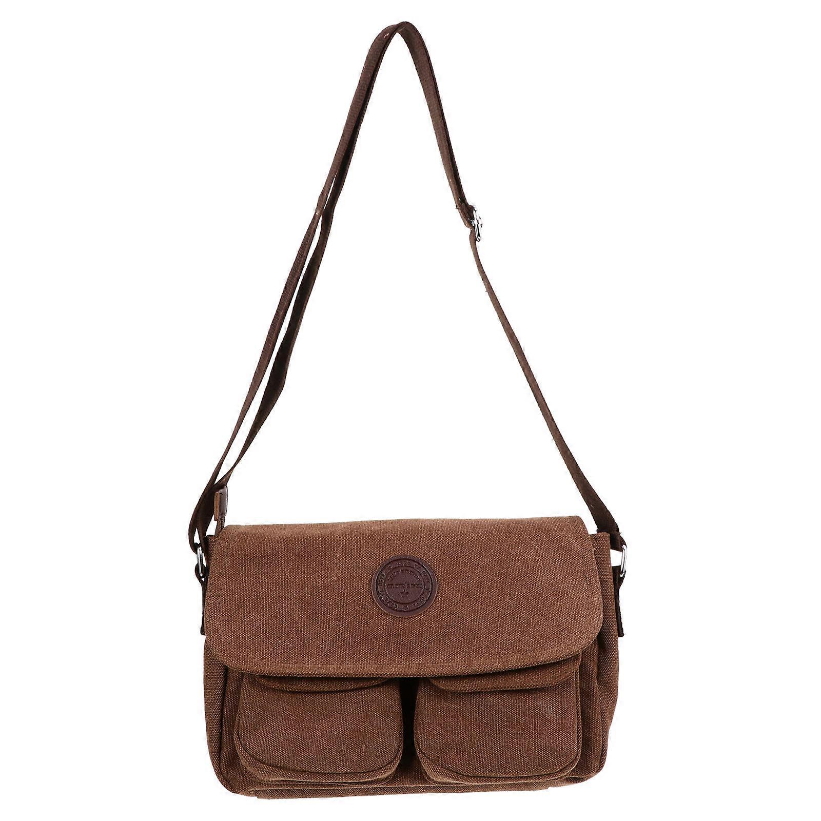 Here's a polished and professional product description based on the title you provided:
**Vintage Canvas Messenger Bag for Men – Water Resistant