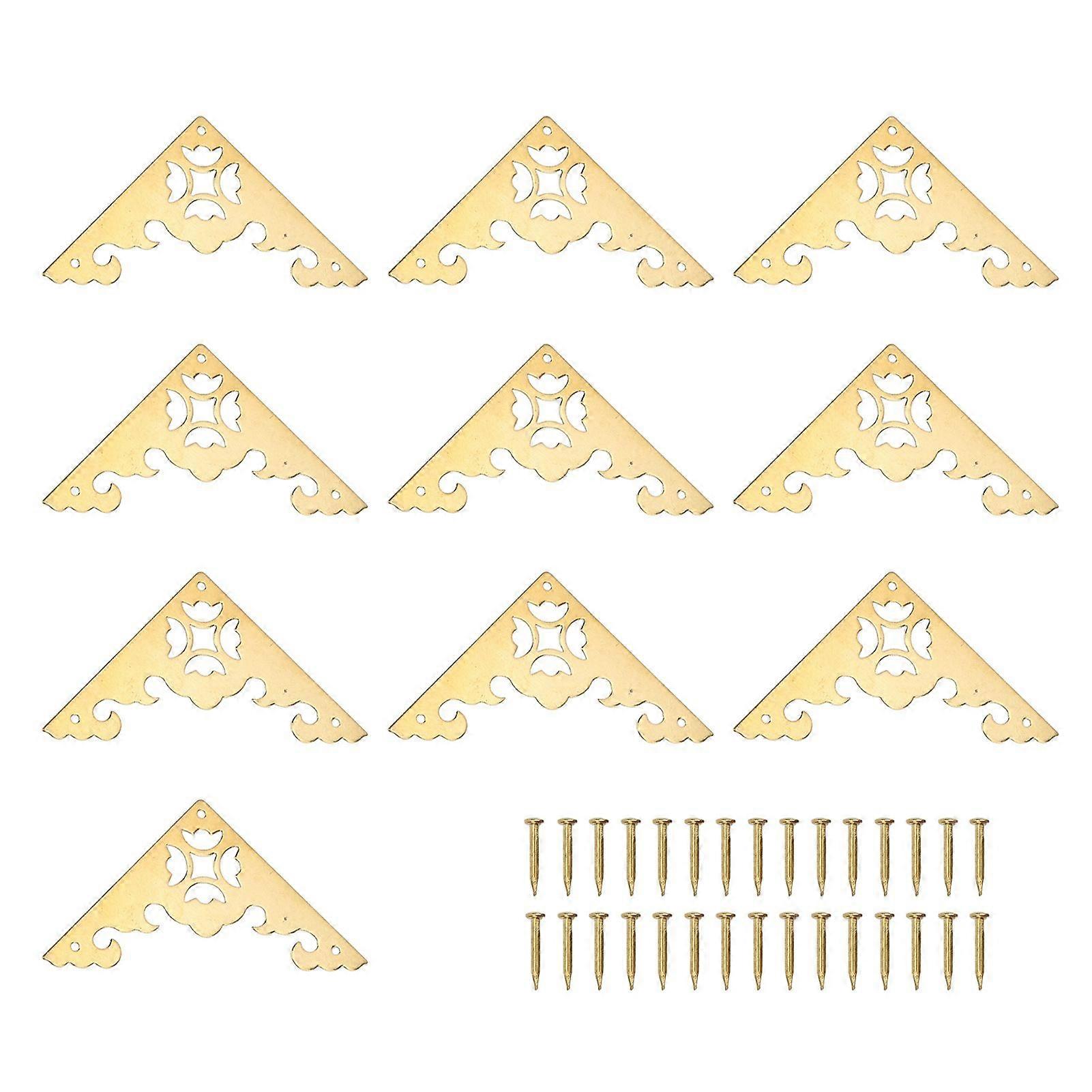 2025 Latest Model  10Sets Antique Decorative Box Corner One Sided Hollow