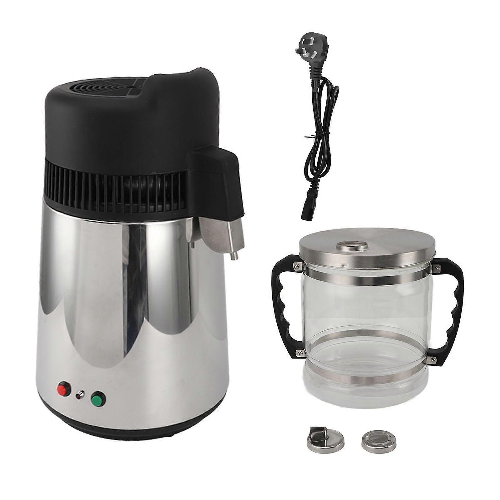Distillateur d'eau de comptoir 1,6 gallon/6 L, entièrement automatique, avec réservoir d'eau, intérieur en acier inoxydable, prise AU 220 V