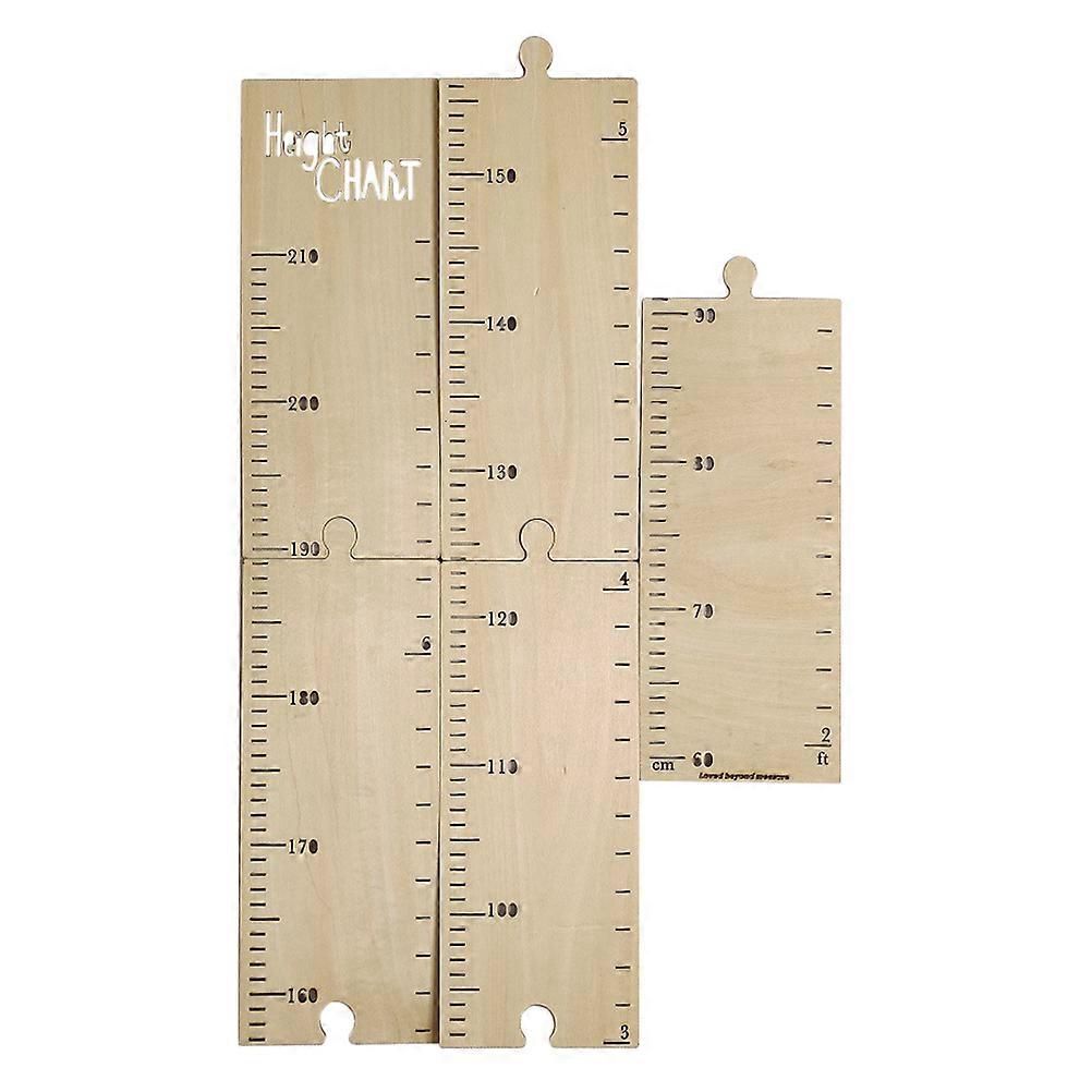Wooden Adhesive Height Ruler for Wall Measurement – Easy Bubble Free Installation Growth Chart for Rooms