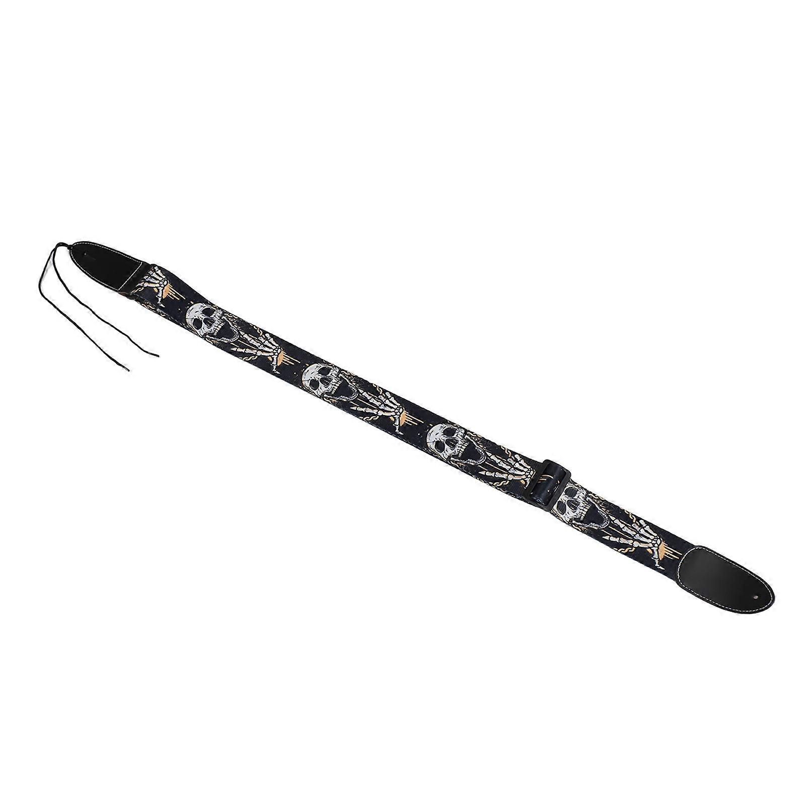 Gitarrrem Cool Skeleton Design Justerbar 2 tum bred polyester gitarrrem för bas elektrisk och akustisk gitarr 