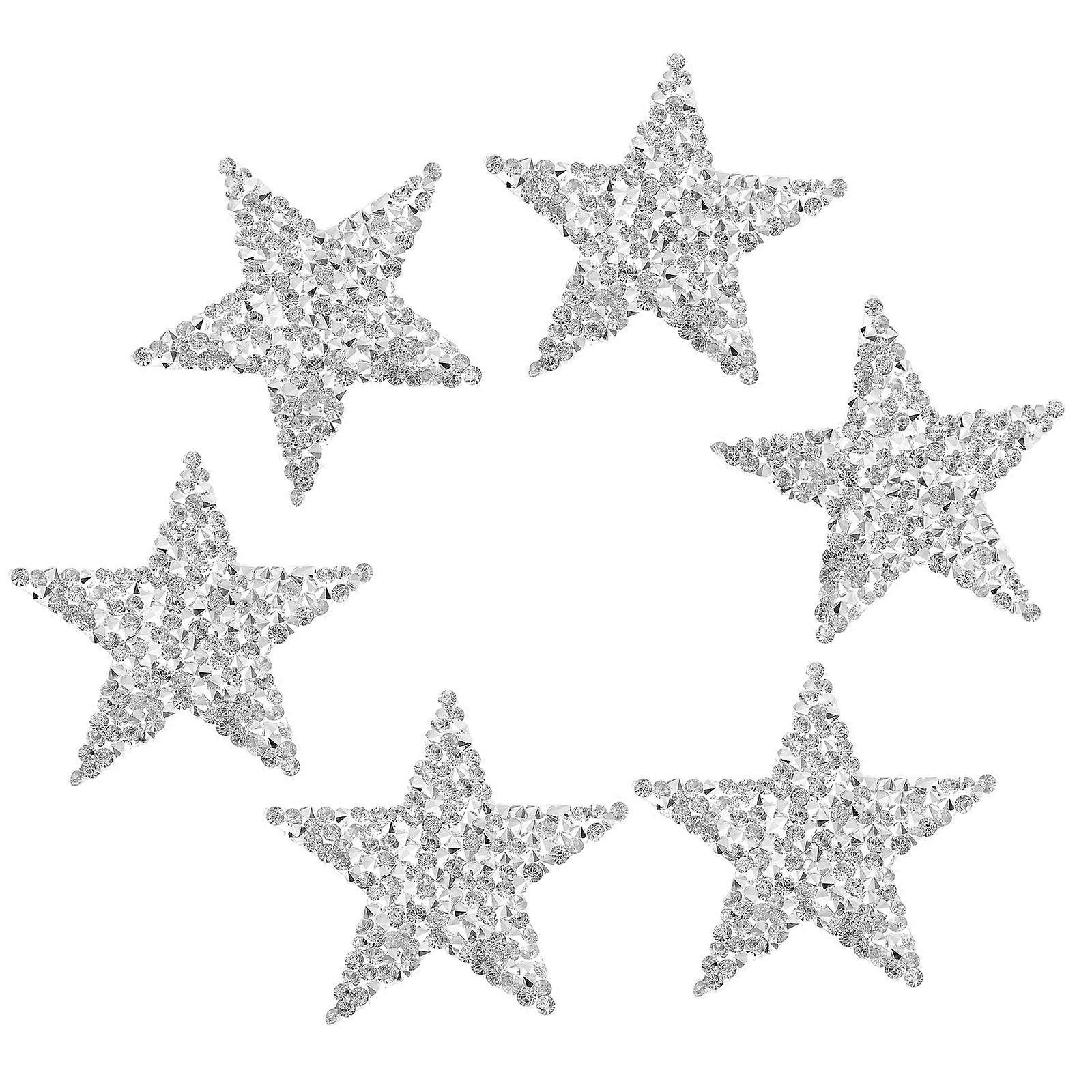 Adhesive Patches 4Pcs Silver Durable Resin Material for Sew on Patches Decoration