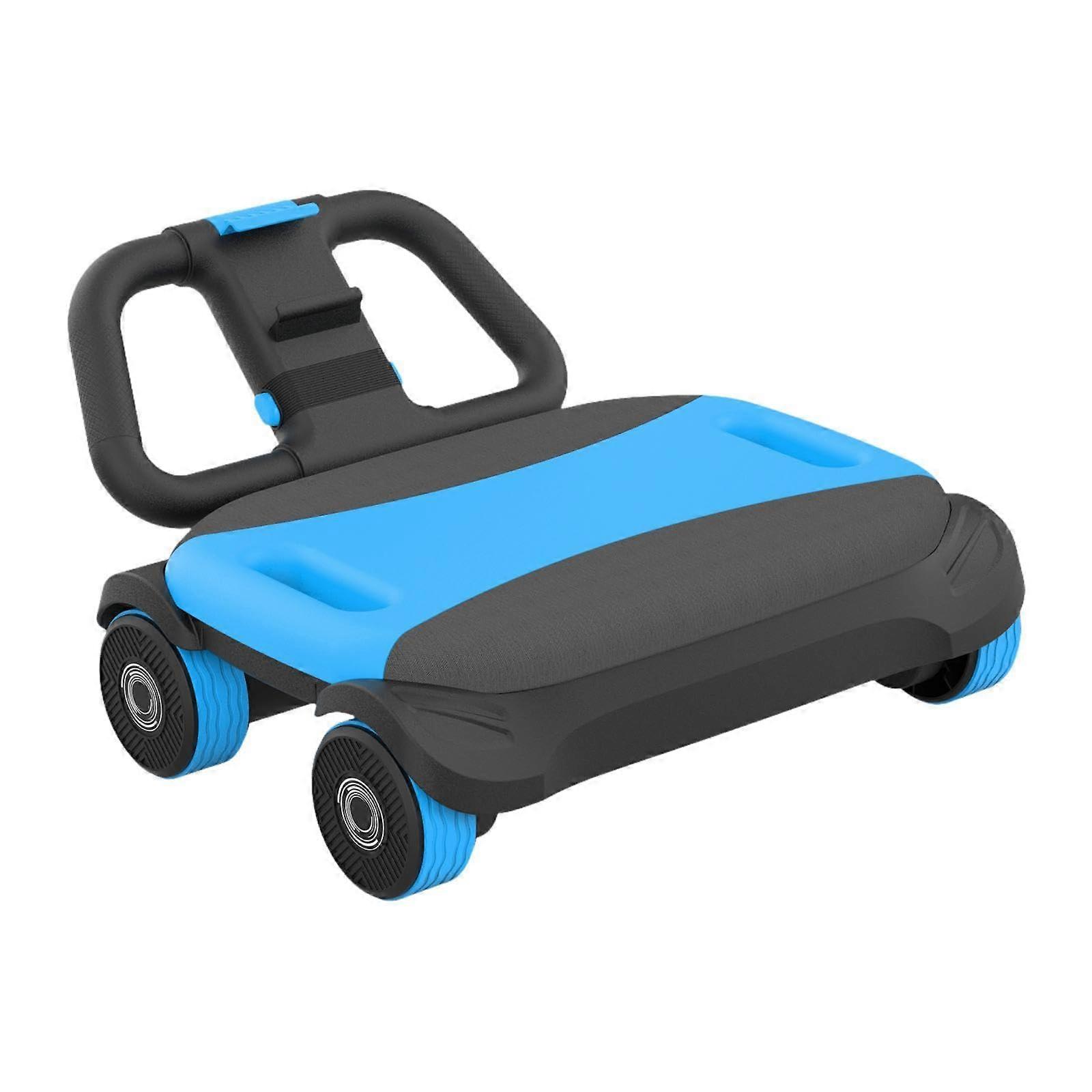 Abdominal Muscle Machine - Four-Wheel Ab Roller With Elbow Support, Home Gym Bodybuilding Core Strength Equipment, Blue