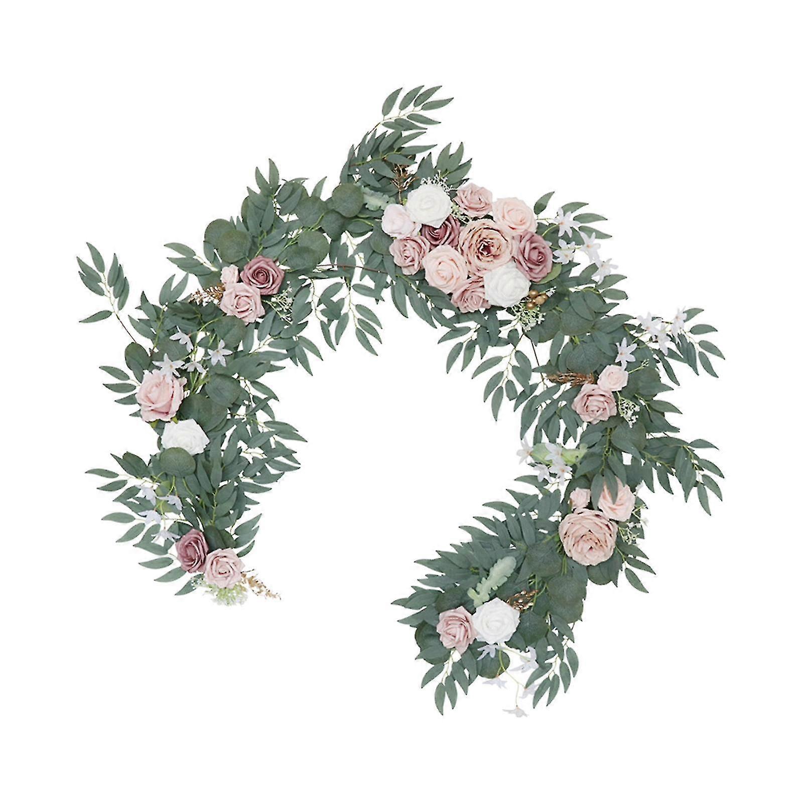2025 Artificial Eucalyptus Garland with Flowers Vine Table Runner for Table