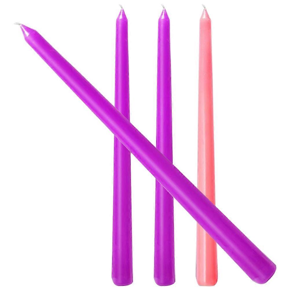 Unscented Taper Candles Stick Candles Decorative Paraffin Candle Friend Gathering Assorted Color 25X2.2X2.2CM Clean Burning 4Pcs