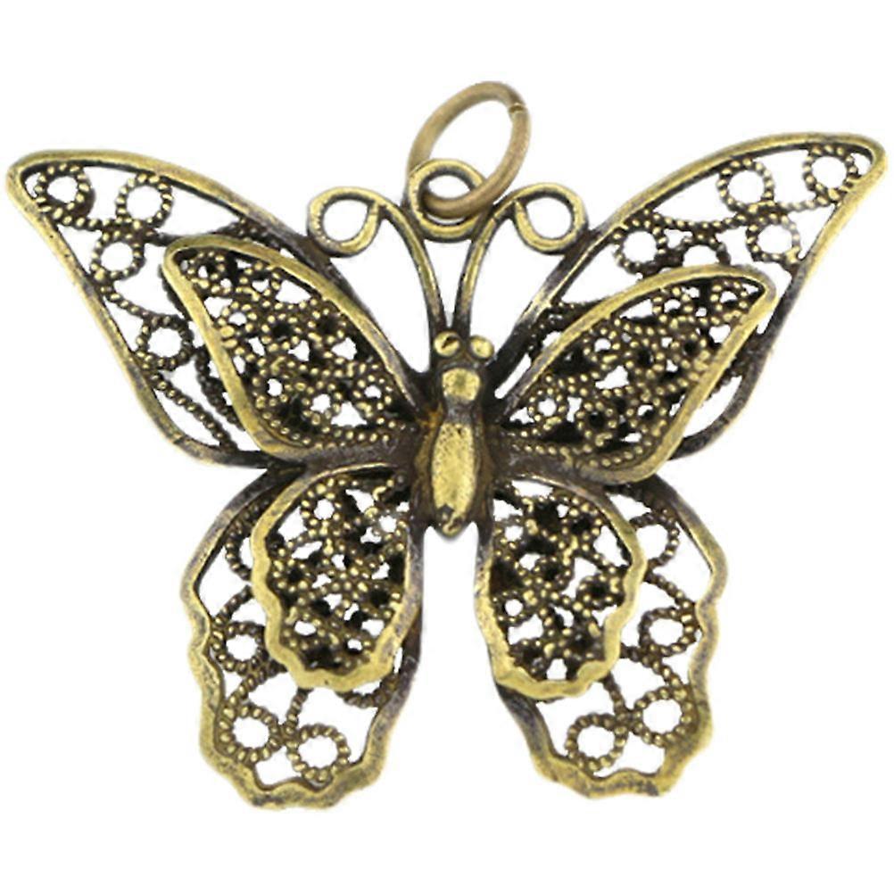 Butterfly Shape Keychain Pendant Golden Color Hanging Ornament DIY Projects 1Pack