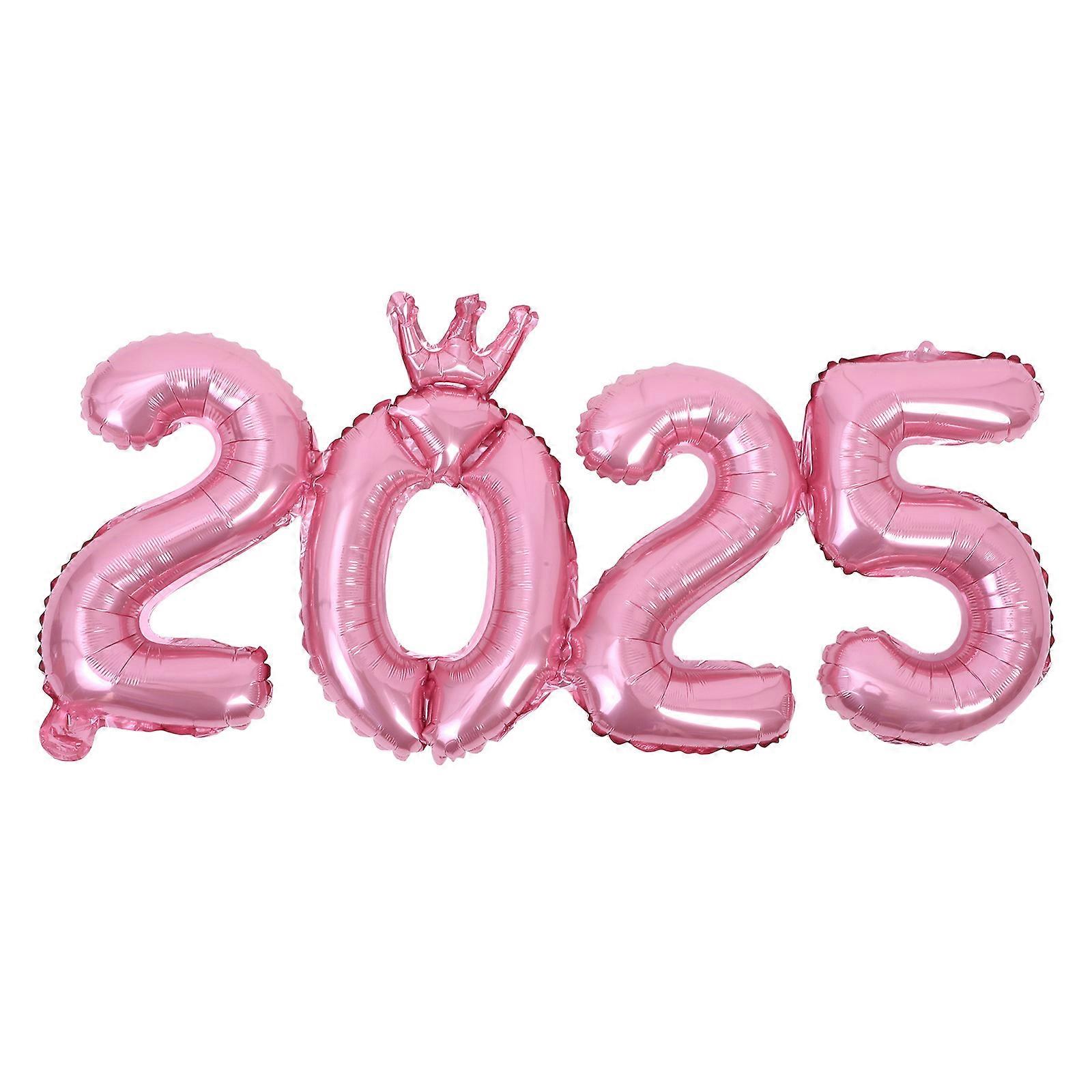 New Year Party Decorations 2025 New Year Balloons Pink Number Shape For Businesses Minimalist Design 1Pack