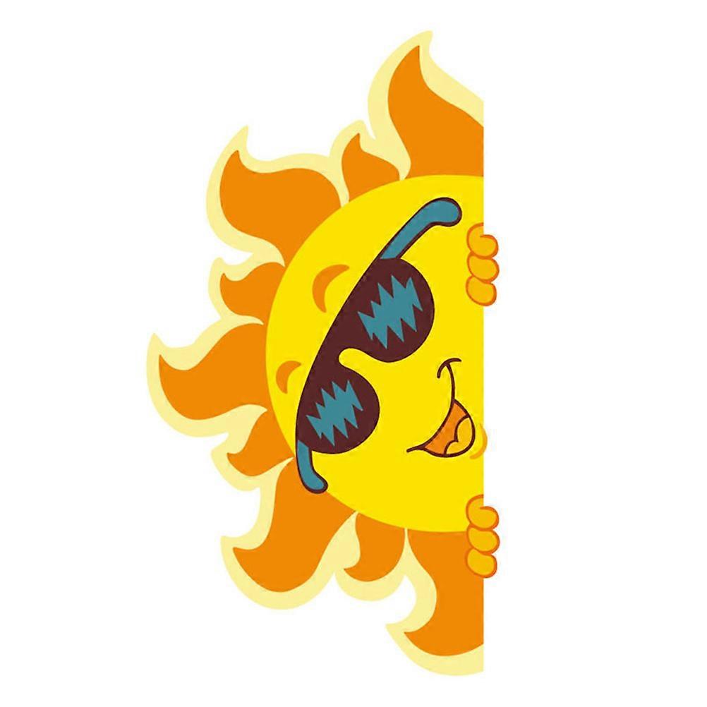 Sun Paper Cartoon Wall Stickers Removable Decals for Home Living Bedroom Easy Application No Residue Smooth Surfaces