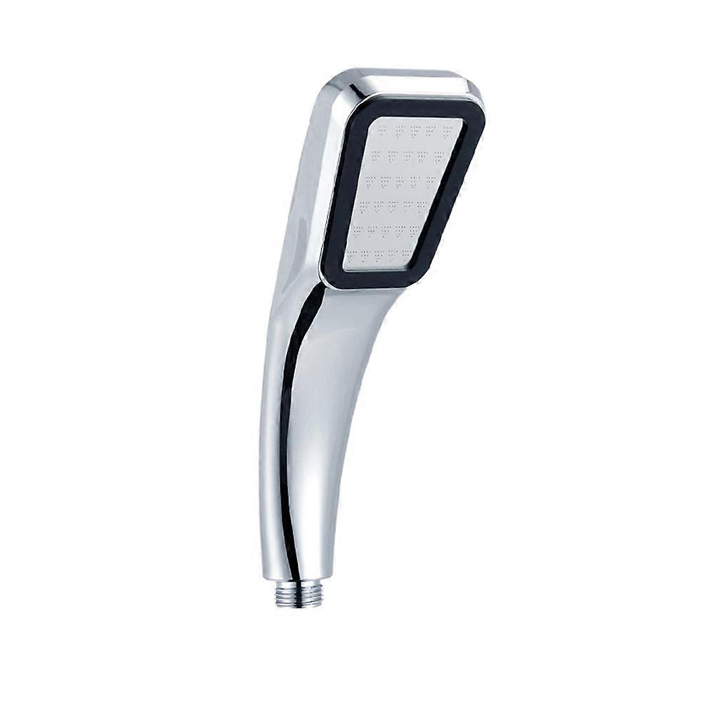 Hand Held Shower Head Pressurized Water Flow Round Rain Shower Design for Home Use Silver 1Set