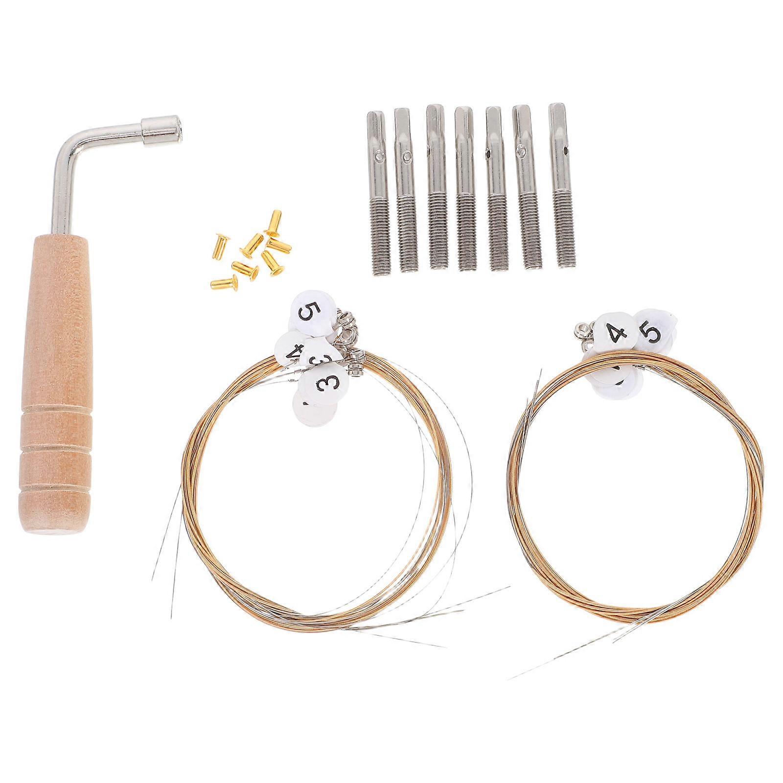 Lyre Harp Tuning Pins Set with Wrench – Durable Replacement Accessory for Easy Maintenance and Upgrades, Compatible with Multiple Lyre Models