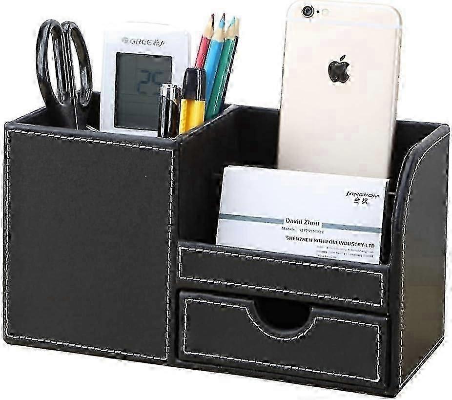 4 Multi-functional Compartments Desktop Organizer (Black)