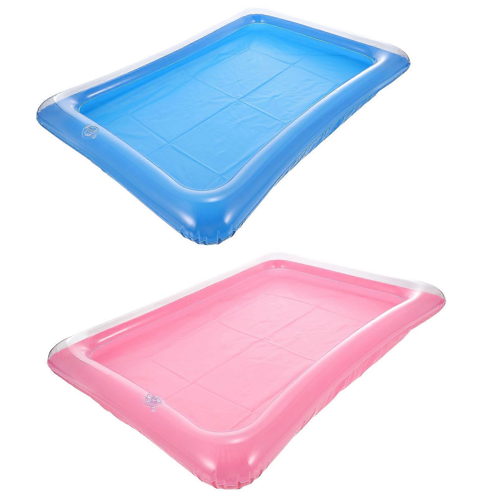 Party Floating Portable Beverage Rack Inflatable Ice Tray Swimming Pool Activities 2Pcs