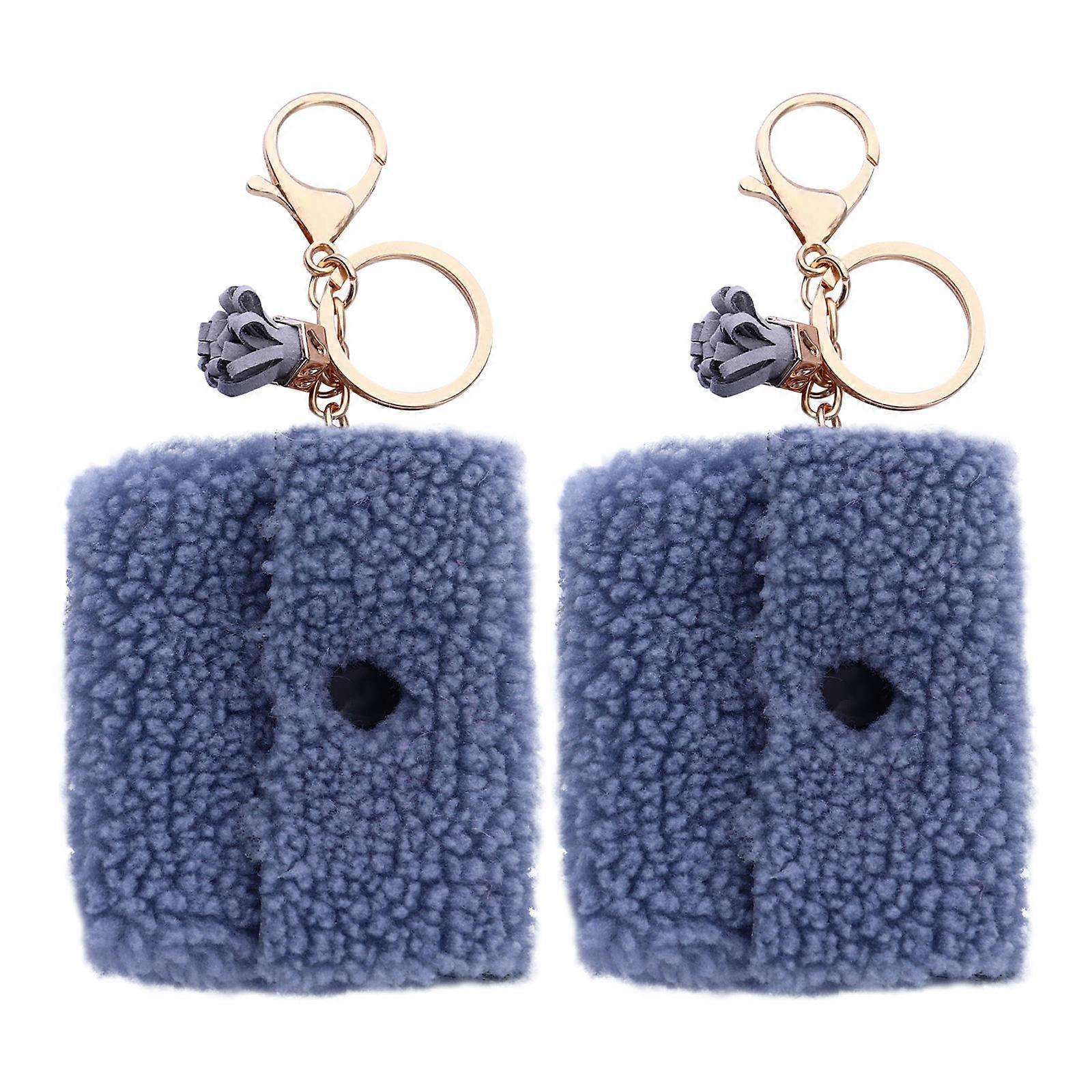 Key Pendant Coin Purse Key Chain Bag Pendant Plush Key Ring for Daily Use 2Pcs