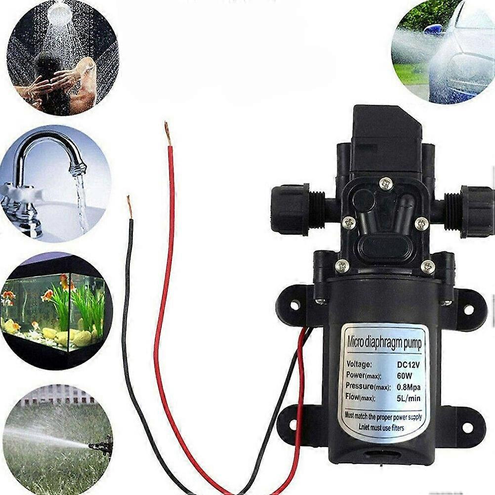 Small Water Transfer Pump Diaphragm Pump Black 16.8x7.75x5.5cm High Pressure 1Pcs