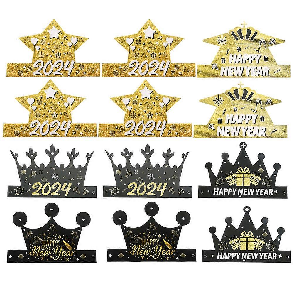 Hat Props New Year Party Prop Paper Hats Photo Props 9.82X5.31X0.04in 12Pcs