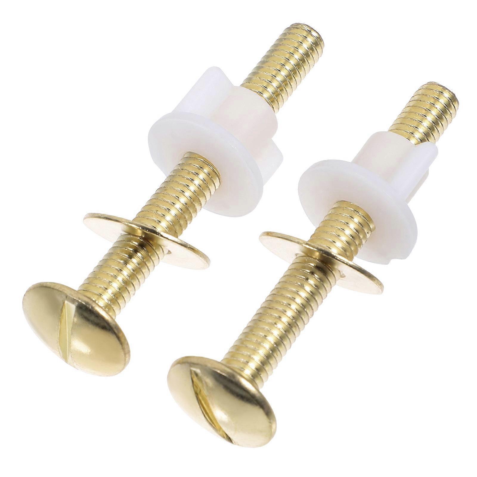 Tank Bolt And Washer Golden Round Shape Toilet Seat Bolt Sealing For Home Renovation 4Pcs