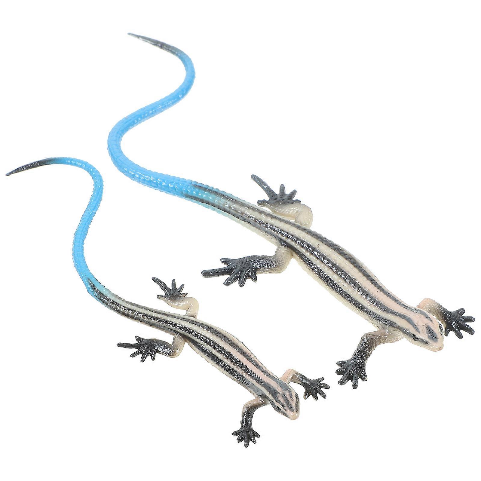 Realistic Reptile Figure Lizard Model Educational Toy For Children Plastic Simulation Lizard Shaped Assorted Color 2Pcs