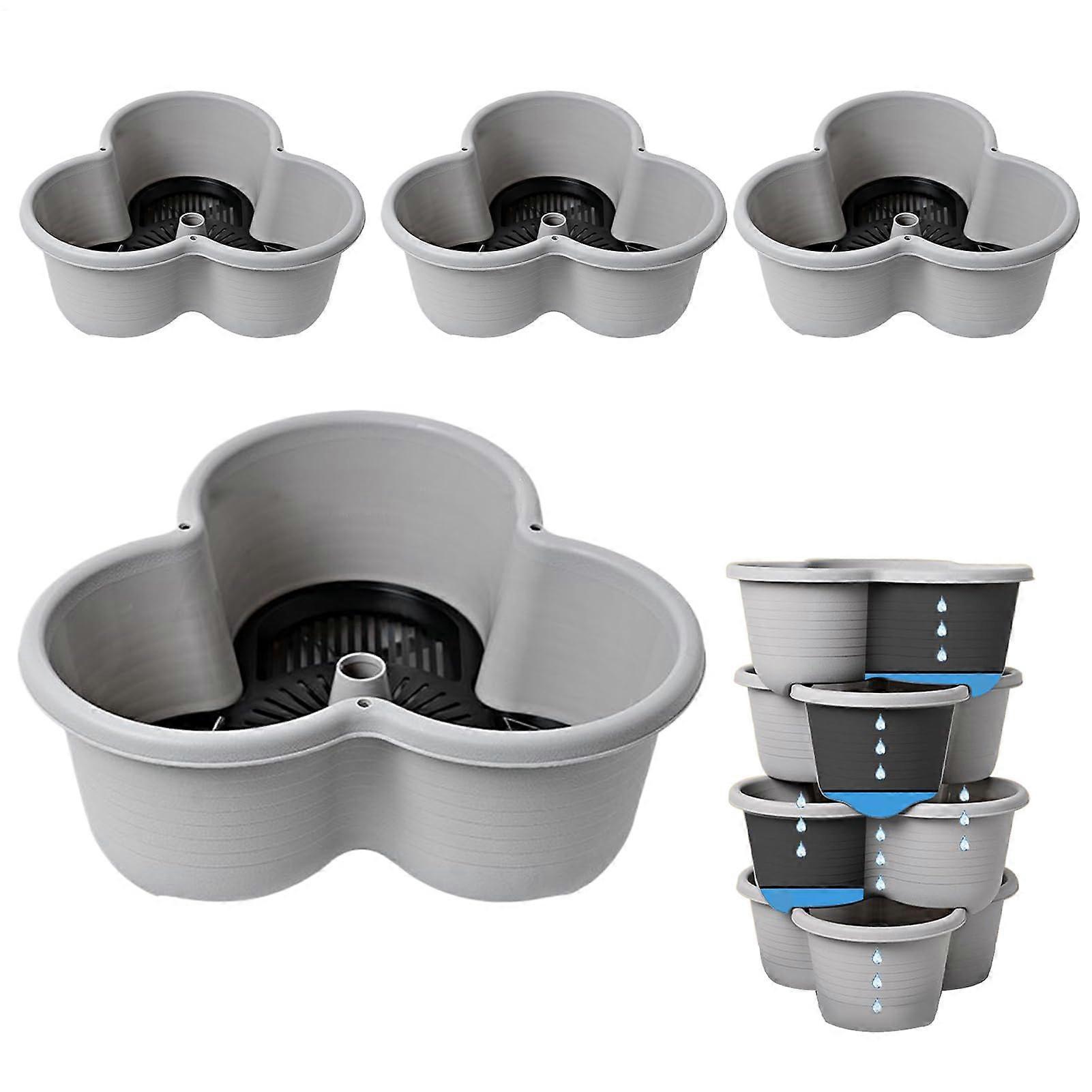Vertical Tower Pots For Indoor Strawberries - Rolling Stand, Stackable Garden Tray System